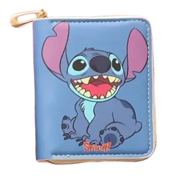 Stitch Faux Leather 4" Wallet Zipper Coin Pocket Credit Card Slot New - Picture 1 of 8